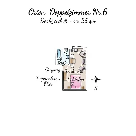Gaestehaus Orion - Doppelzimmer 6