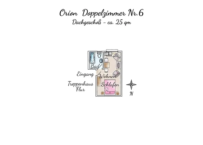 Gaestehaus Orion - Doppelzimmer 6